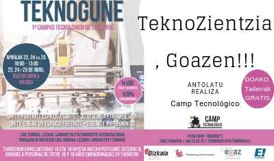 Talleres tecnológicos gratuitos con Teknogune y Camp Tecnológico